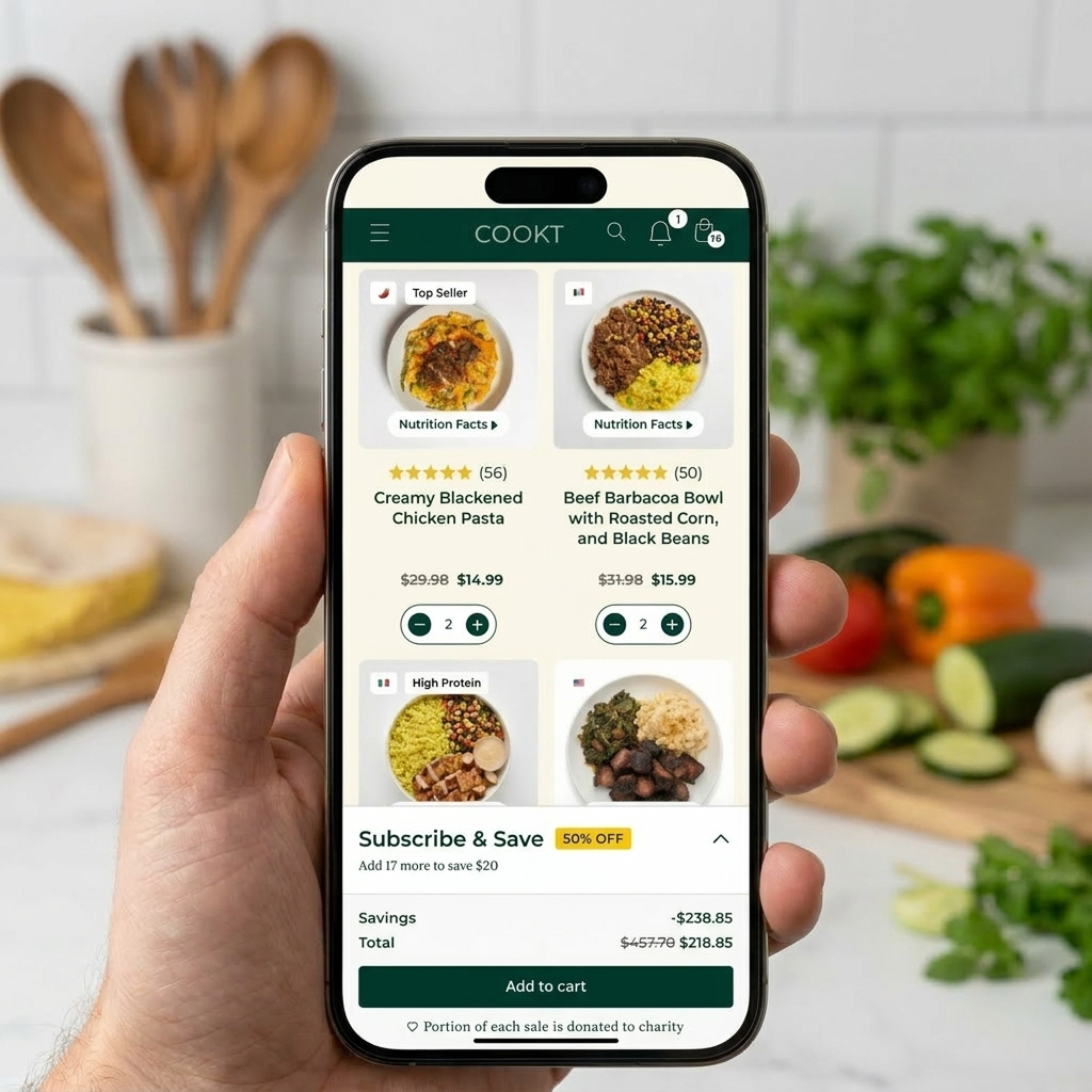 Choose your meals on the COOKT app