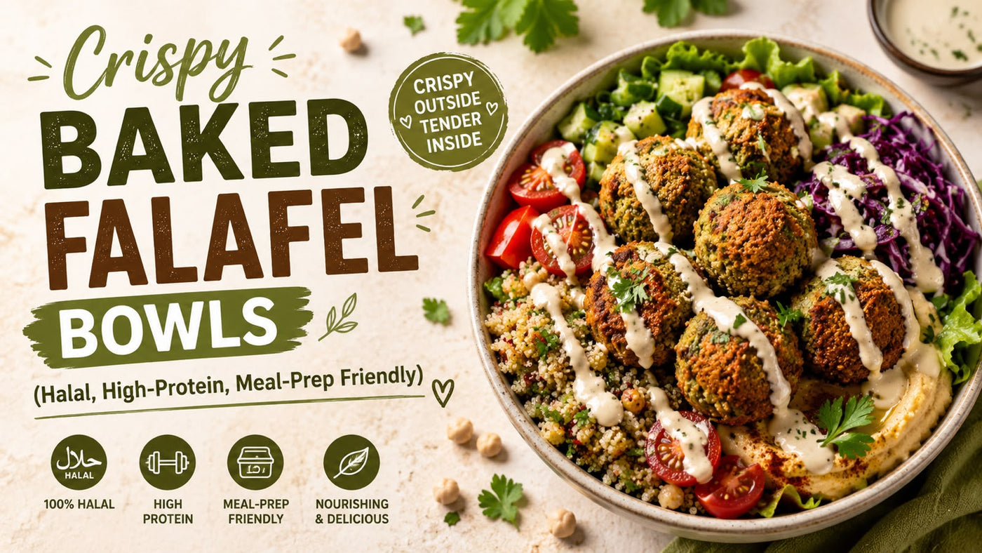 Crispy Baked Falafel Bowls (Halal, High-Protein, Meal-Prep Friendly)