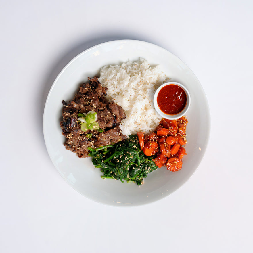 Korean Bulgogi Rice Bowl with Gochujang Sauce