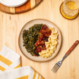 BBQ Brisket Burnt Ends with Cheddar Mac & Braised Greens